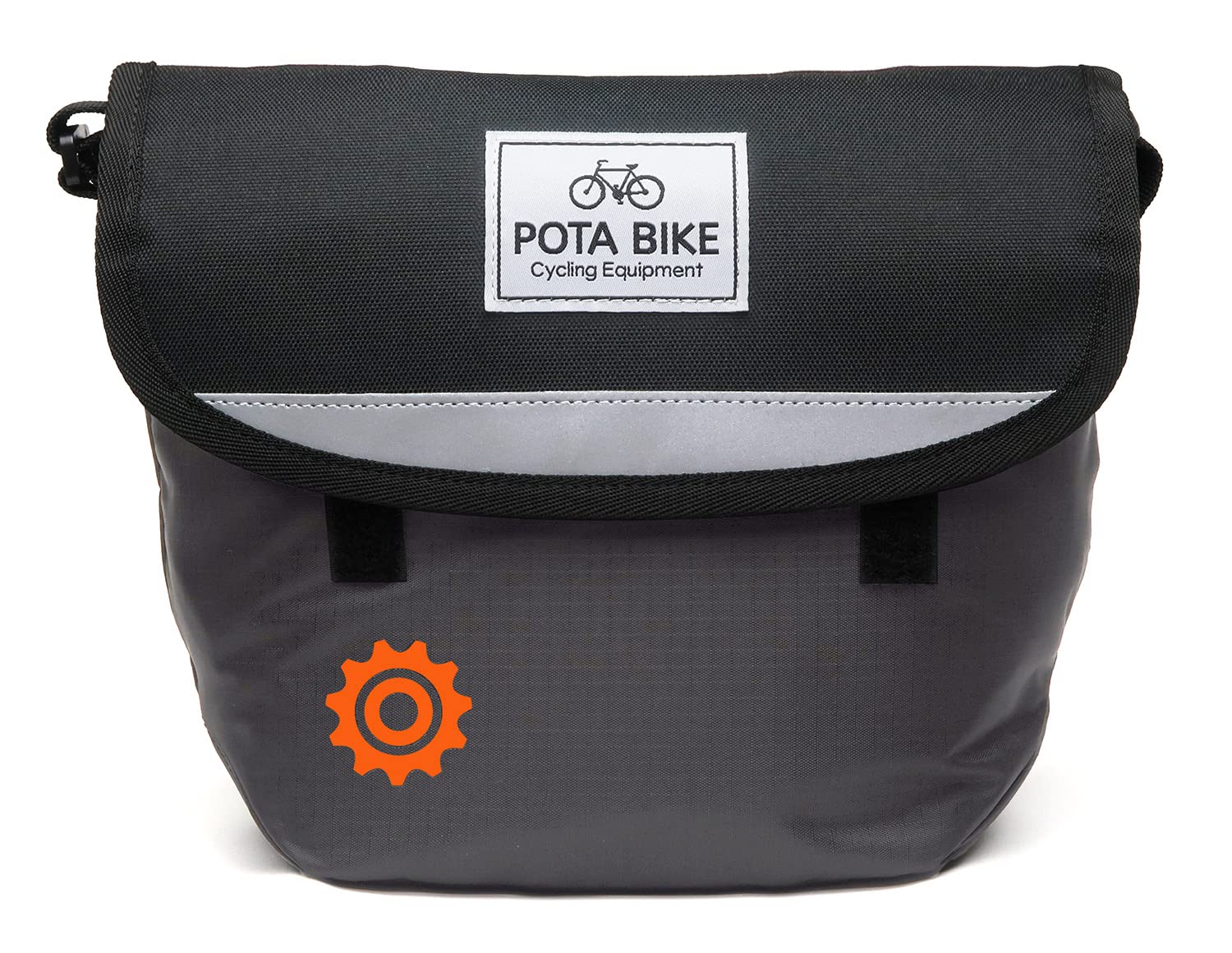 POTA BIKE Simple Front Bag for Mini Velo - Black/Gray (Lining: Gray)