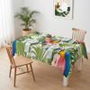 Tropical Palm Leaves Parrot Rectangle Tablecloth for Table Decor Summer Jungle Plant Kitchen Dining Table Cloth Party Decoration