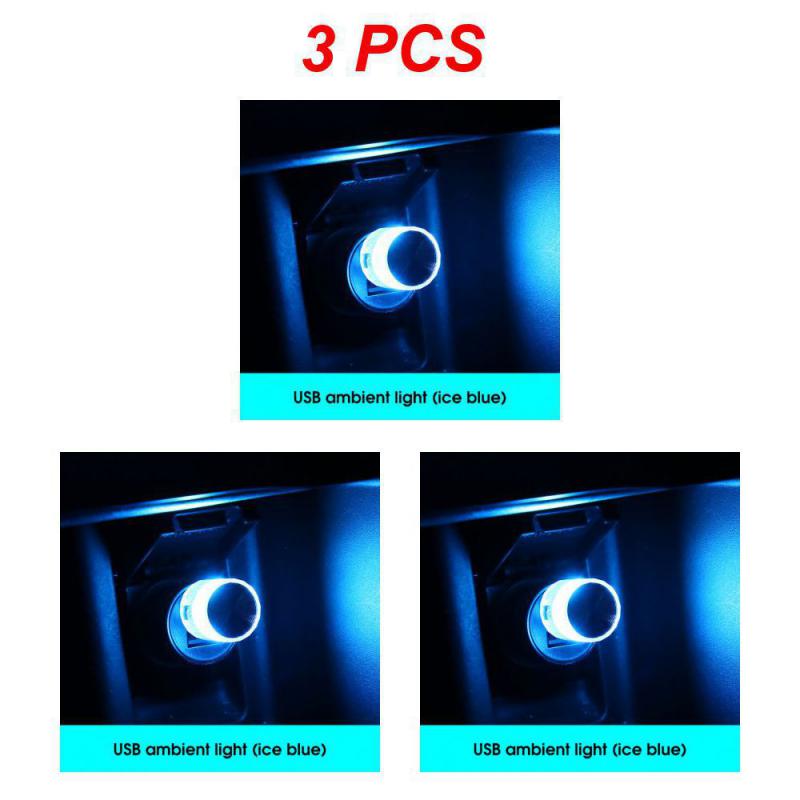 1/3PCS Mini USB LED Lumière d'Ambiance Décorative pour Environnement Intérieur Auto PC Ordinateur Lumière Portable à Brancher