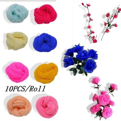 10 pezzi/rotolo di calze di nylon elastiche fai da te per realizzare fiori, materiali artigianali fatti a mano
