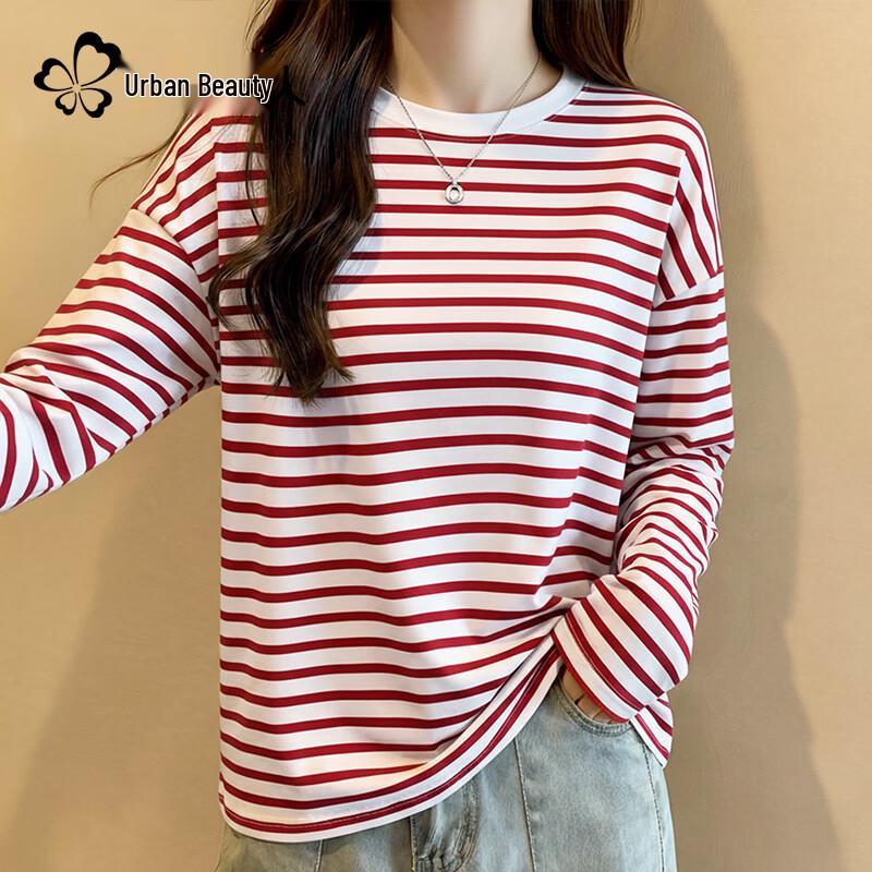 Urban Beauty Women s Striped Long Sleeve T-Shirt XL