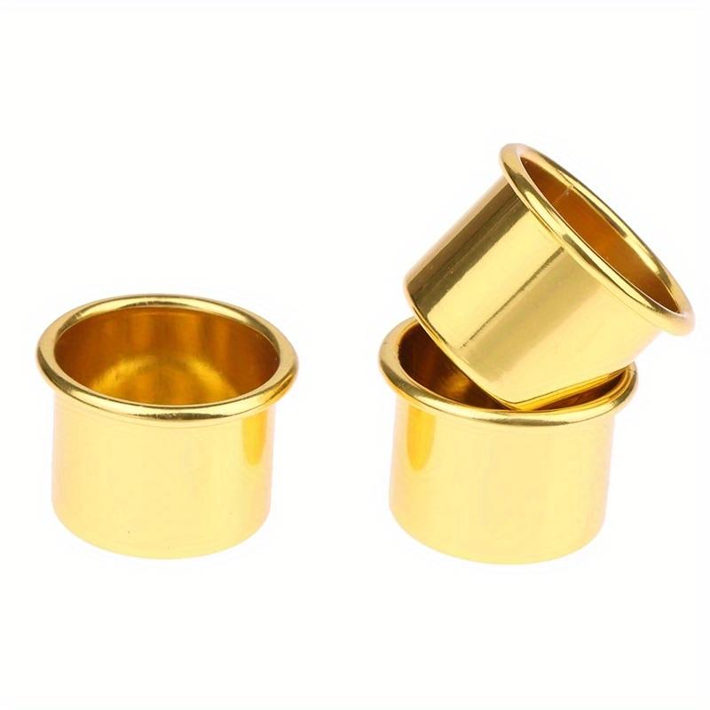 10Pcs Mini Round Candle Cup Gold DIY Candlestick Making Tray Holder Container Accessory Aluminium Home Party Decor Parts