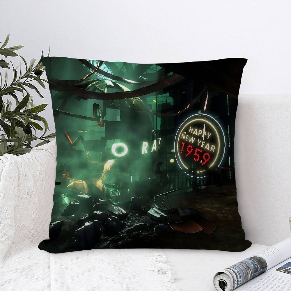 Retro BBioshock RRapture Game Office Cushion Pillowcase Car Cushion CoverXCM Lumbar Pillowcase Sofa Pillowcover