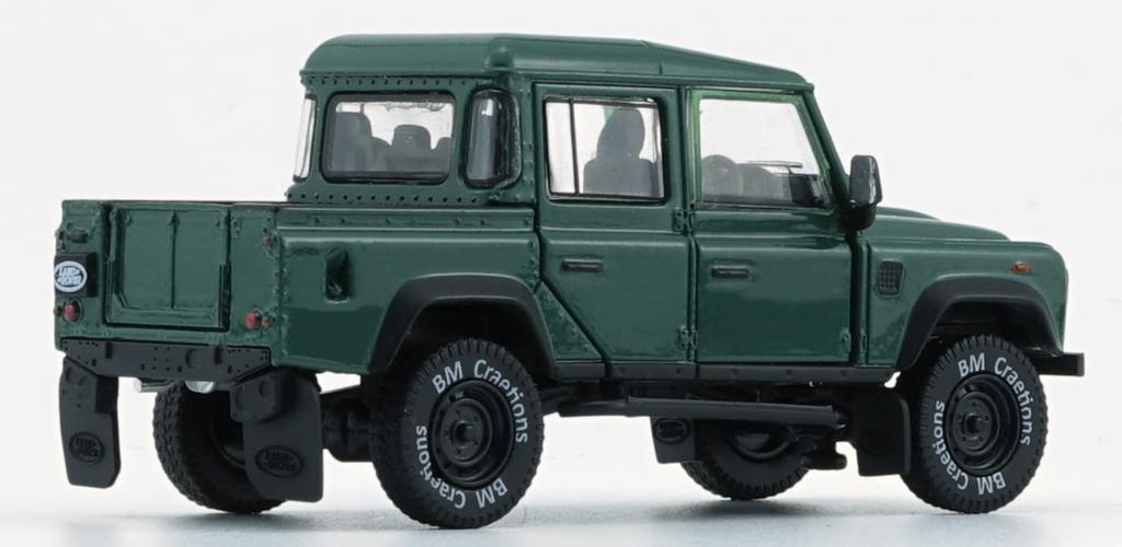Scherer Designs Creations Land Rover Defender 110 Pickup 16 Green LHD Scale Model 64B0197 B-M 1/64