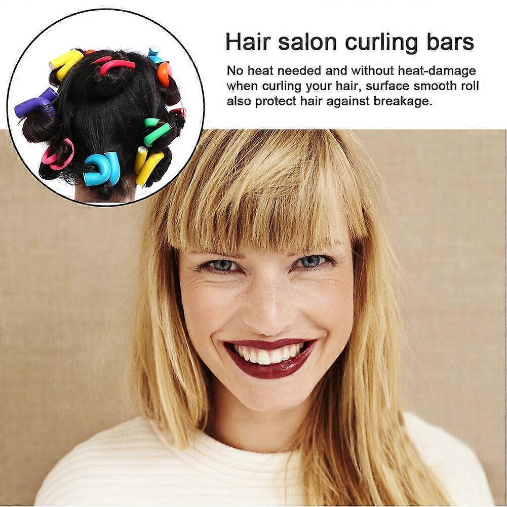 42PCS Salon Heatless Flexible Hair Rollers Curlers 7" Soft Foam Curling Rods