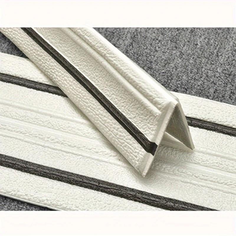

1PC 2.3m/90.55in 3D foam wall trim strip sticker self-adhesive waterproof ceiling floor waist line sticker decorative skirting 14cmx2.3m чорний