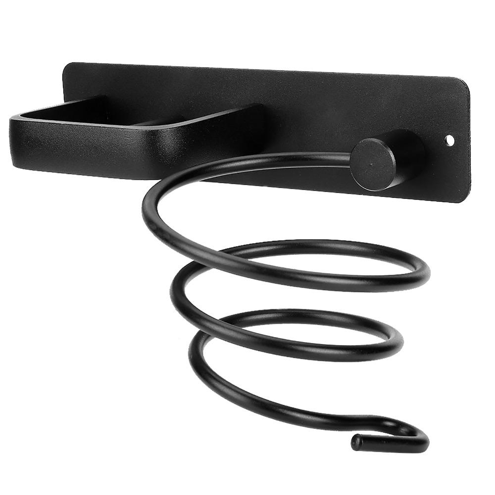 Asciugacapelli Nero Portaoggetti Design a Spirale Supporto per Piastra Bagno Tavolino da Toeletta Camera da Letto