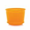 10 Inch Plastic Round Flower Pots with Tray for Home Planters, Terrace, Garden Etc | Pack of 05 | Orange | for Home Indoor & Outdoor Gardening Plants