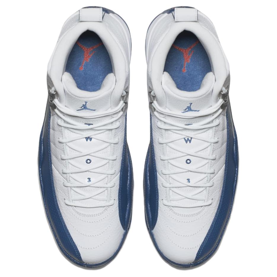 Air Jordan 12 Retro French Blue 2025 Men Sneakers White Metallic-Silver Varsity-Red CT8013-114