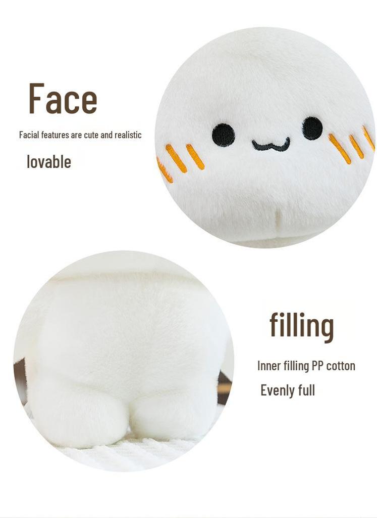 Soft White Kitten Plush Toy - Cute Cat Doll & Children's Sleeping Pillow