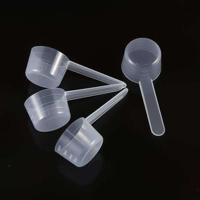 Flat Bottom Graduated Measuring Spoon 40ml Transparent Plastic, Individually Packaged for Precision Measurement