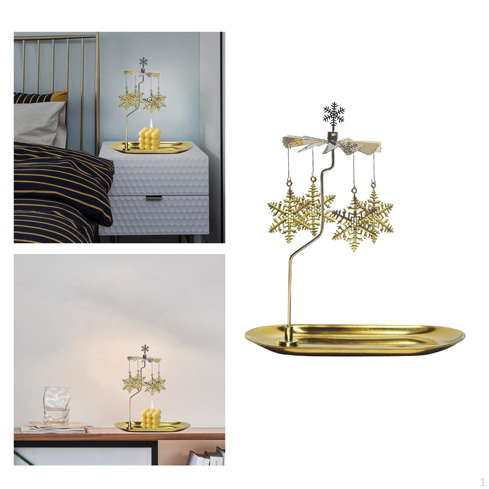 

Подсвечник для чайной свечи, карусельный декор, вращающийся подсвечник для романтики Snowflakes