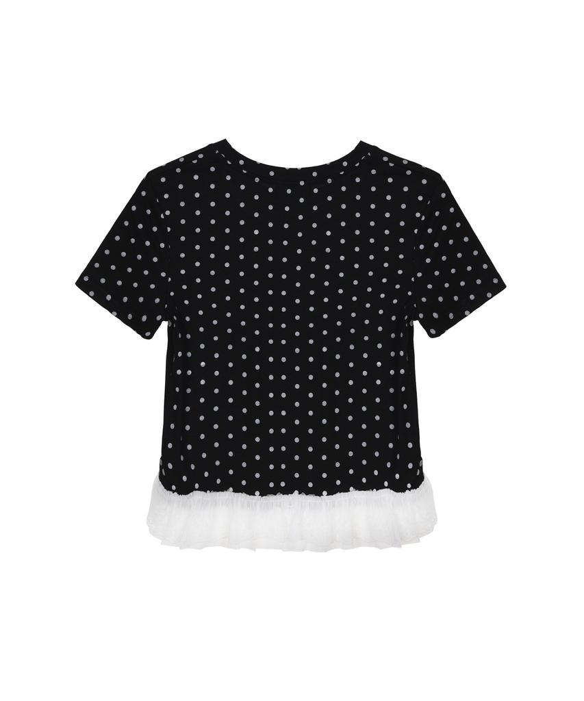Nigaennikol Dots Lace Half Top_Black