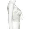 Frauen Sexy V-ausschnitt Leibchen Seidig Weiche Stoff Crop Tops Mädchen Schlank Party Club Sling Tank Tops Weibliche Harajuku Sommer Neue