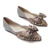 Spring 2025 Women's Rhinestone Bow Pointed Toe Loafers, Sizes 41-43