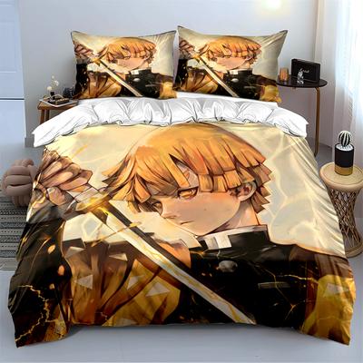 Anime Character with Sword Bedding Set Bedding Set (1 Duvet Cover, 2 Pillowcases, Duvet Not Included)