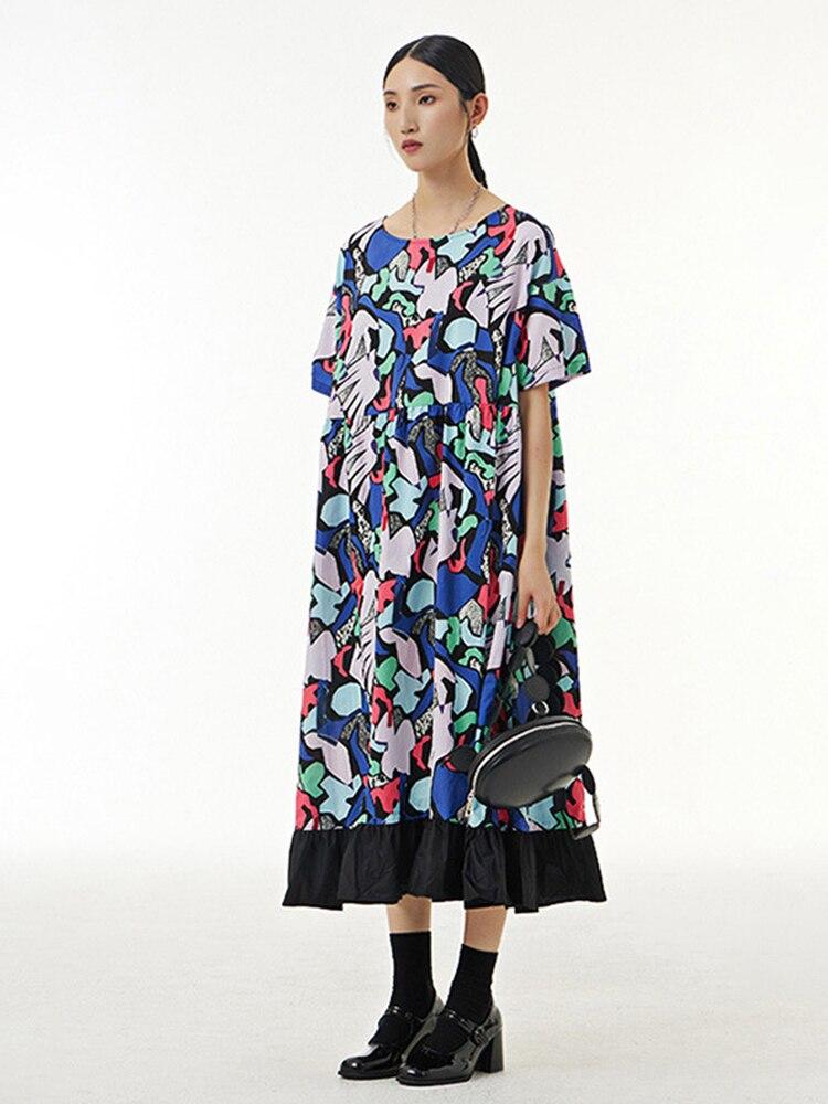 XITAO повседневное платье с принтом женское индивидуальное модное свободное платье — фото 4
