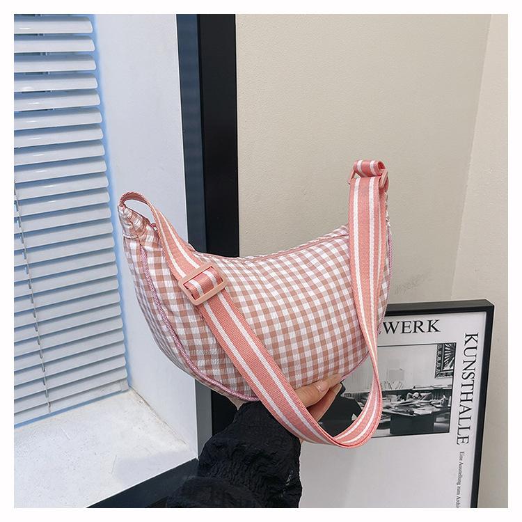 Niche new spring and summer shoulder bag women's new plaid women's bag underarm crossbody dumpling fashion bag