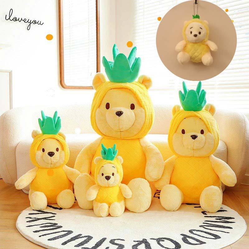 

Summer Pineapple Head Puffy Vini Bear Doll Bear Dear Cute Rag Doll Niss Plush Toy Gift 12CM