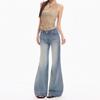 Spring Summer Vintage Low Waist Slim Micro Flare Denim Pants For Women Casual Pants Oversize Denim Trousers