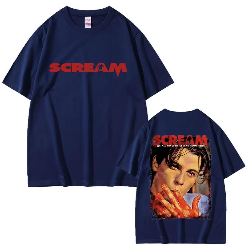90s Horror Movie Scream Vintage Graphic Tshirts Billy Loomis Print Tshirt We All Go A Little Mad Billy Halloween Unisex T Shirts