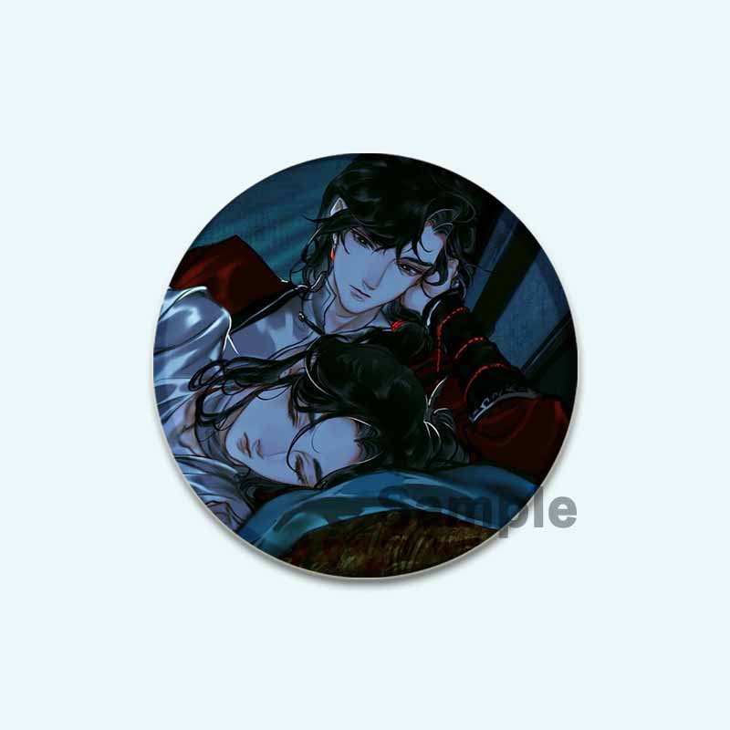 32/44/58 mm Anime Heaven Official's Blessing Badge Hua Cheng/Xie Lian Cartoon-Broschen, handgefertigt, niedliche Emaille-Anstecker als Schmuck, Geschenk-Accessoire