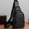 Trendy Men's Crocodile Pattern Crossbody Chest Bag - Fashionable, Casual, Versatile PU Sport Pack for 2025