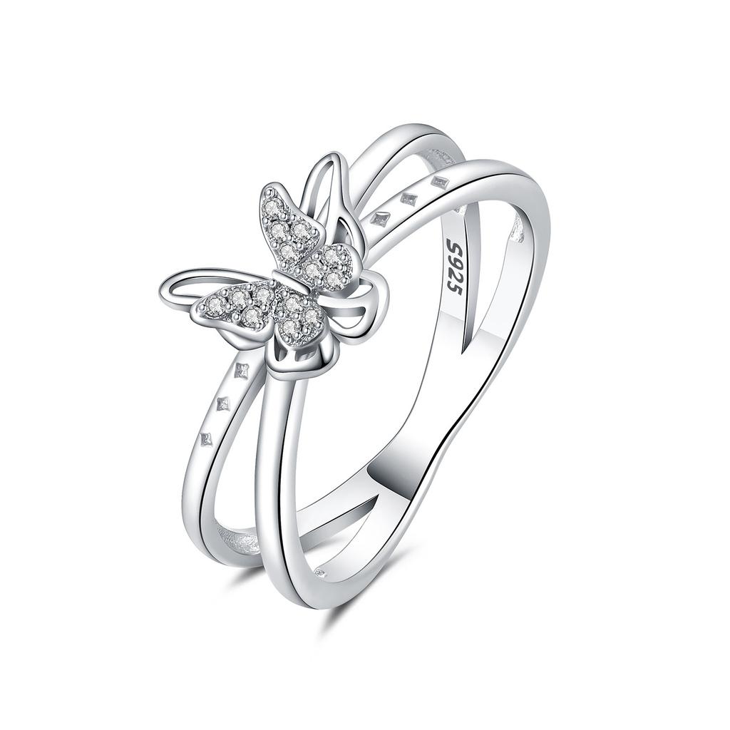 925 Silver Gradient Zircon Star Closed Ring For Women Finger Ring Personality Jewelry Birthday Party Exquisite Gifts