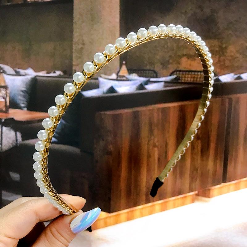 New  Acetate Chain Gold Silver Bezel Hairbands Women's Accessories Vintage Fashion Girls Headband Hoop Femme Hair Ornaments