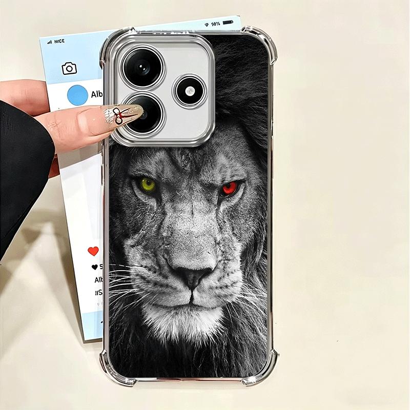 

Lion Male Man King Plating Phone Case For Xiaomi Poco X5 X6 X7 X8 Pro Max F8 Ultra F7 M8 M7 M5S Redmi 15C 15 14C 13C 13 X3 12C F Xiaomi Poco X3 Pro