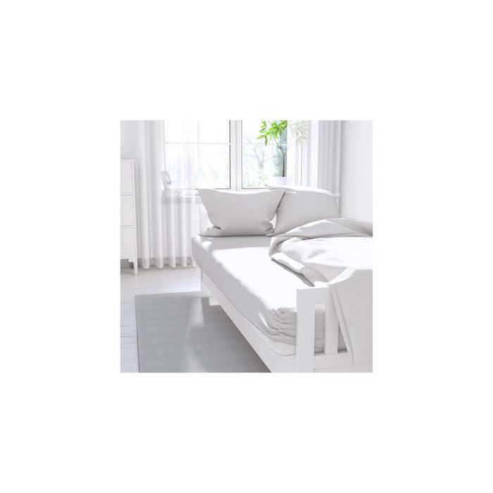 Drap housse uni 160x200 cm ZZZ blanc