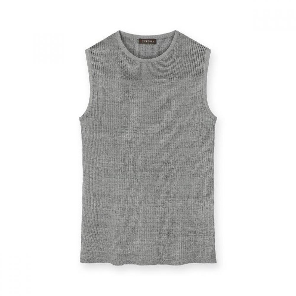 Furina Italian Linen Blend Sleeveless Knit Tee Grey/S (85)