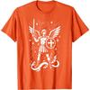 Saint Michael Archangel Graphic Tee Men S Religious Catholic Shield Sword Print T-Shirt