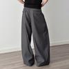 Men's Wide Leg A-line Casual Trousers Floor Length Dress Pants