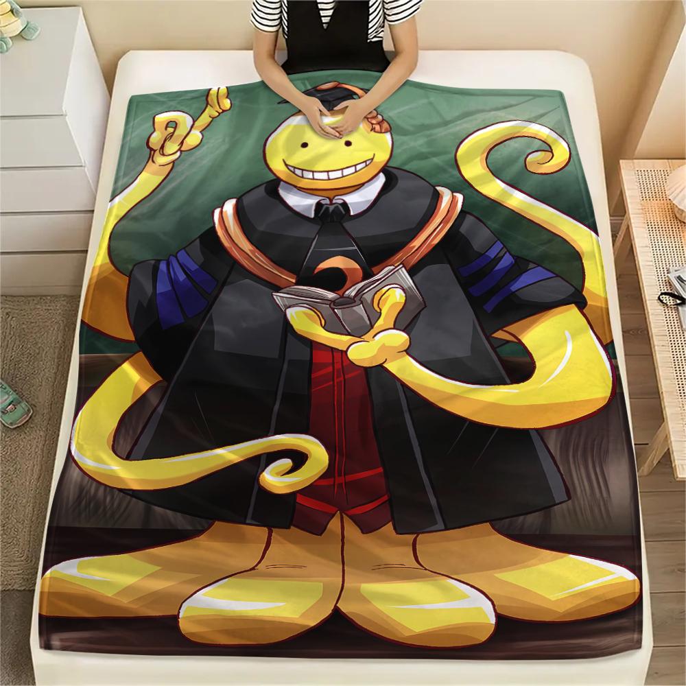 1 STuks Assassination Classroom Print Flanellen Deken, Hoge Kwaliteit Alle Seizoenen, Woondecoratie, Warmte en Comfort, Perfect voor Kerstcadeaus