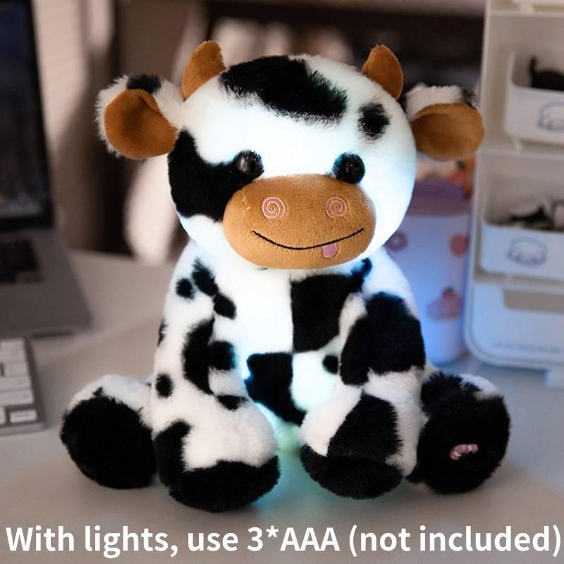 

Cow Dairy Luminous Plush Toy Glowing Animal Stuffed Doll Decoration Bedroom 20cm чёрный