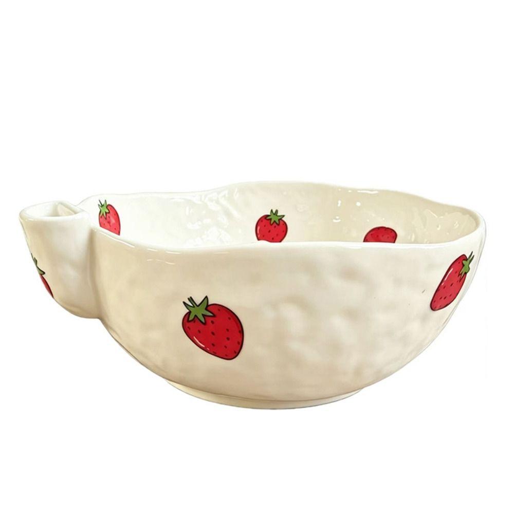 Self Spinning Berry Washing Bowl Perforated Draining Raised Drainage Hole Ceramic Fruit Washer Easy To Clean Large Capacity