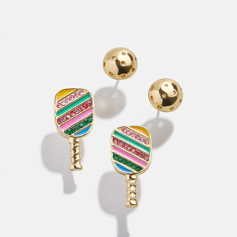 Creative Sports Series Design Stud Earrings For Women Small Cute AsymetricTennis Racket Basketball Golf Earring Fashion Jewelry