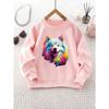 Kids Crewneck Sweatshirt, Colorful Dog Print Casual Long Sleeve Top