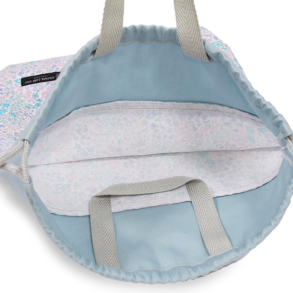 COLORFUL CANDY STYLE Large Drawstring Gym Clothes Bags Name with Handles and Floral Oasis Set of Cute for Gym Clothes Change of (with Tags) Gussets,