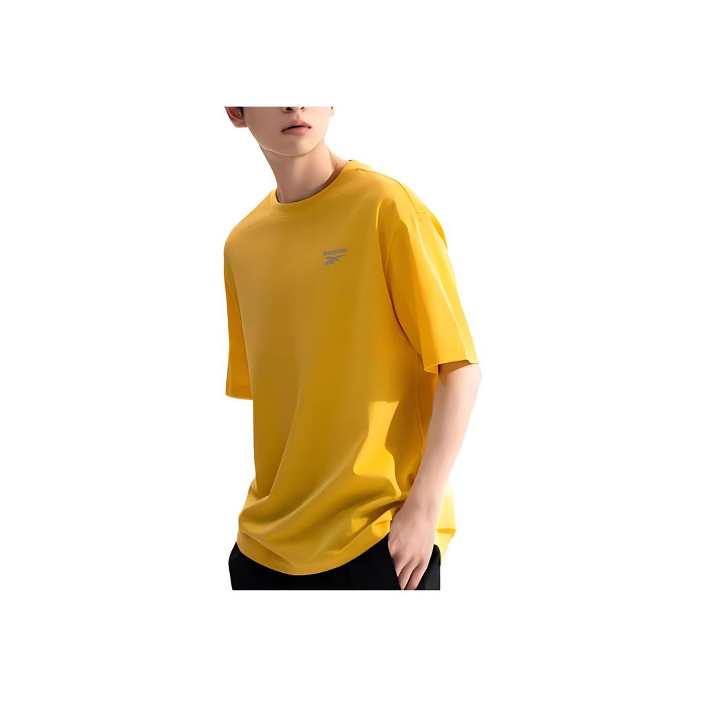 Reebok American Style Comfortable Versatile Sports Casual Simple Loose Short Sleeve T-Shirt Unisex Tops Light-Yellow 24SRM433UGY2