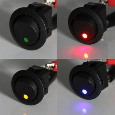 4Pcs/set Waterproof ON/OFF Car Round Rocker LED Light Toggle Switches Red&Blue&Yellow&Green Accessori Auto DC12V Switches