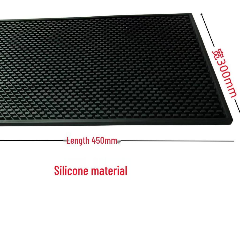 Black Non-slip Heat-insulating Rubber Bar Mat and Teaware Drainer Coaster