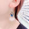 2025 Trendy Peacock Crystal Tassel Earrings - Women's Long Dangle Ear Jewelry