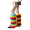 Șosete Lungi Pufoase de Iarnă Colanți Acoperitoare Picior Încălzitor Picior Șosete Punk pentru Cizme Harajuku Pluș Curcubeu Colorate Manșete Cizme Acoperitoare Picior