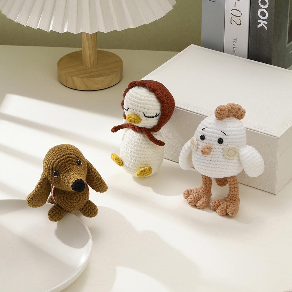 Cute Crochet Penguin Keychain Fiber Cotton Filling Children Home Decor Doll Gift