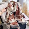 New Brand Butterfly Two-Sided Jacquard Pashmina Scarf Cashmere Warm Fringe  Shawl Winter Outdoor Coldproof Windproof Blanket