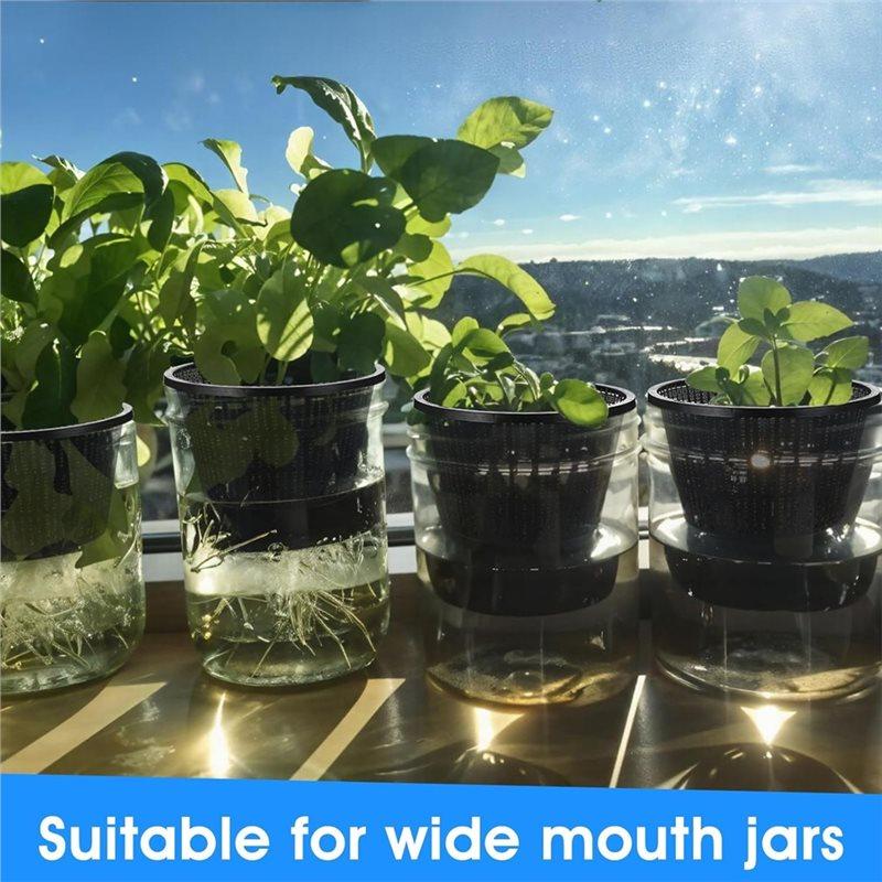 HHO-Schwarze Kunststoff-Hydroponik-Körbe 6 Stück Wasser-Garten-Netztopf Zum Pflanzen Hydroponische Töpfe Geschlitzter Teichkorb