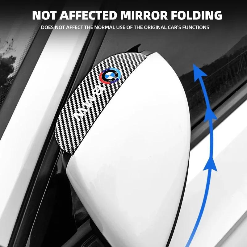 BAII9 2025 Hot 2pcs Car Rear View Mirror Sticker Rain Eyebrow For BMW 50th Kith 5 Series F20 E39 F10 F30 E90 E46 E60 G60 X5 E87 F11 G2