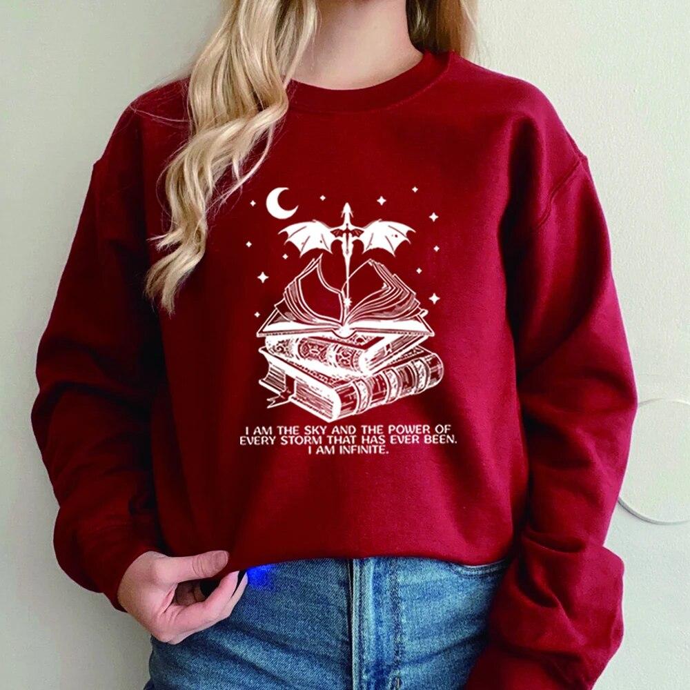 Unisex HoodieVintage Basgiath War College Sweatshirt I Am The Sky Hoodie Fourth Wing Shit Dragon Rider Tee Unisex Casual Hoodies Sweatshirts